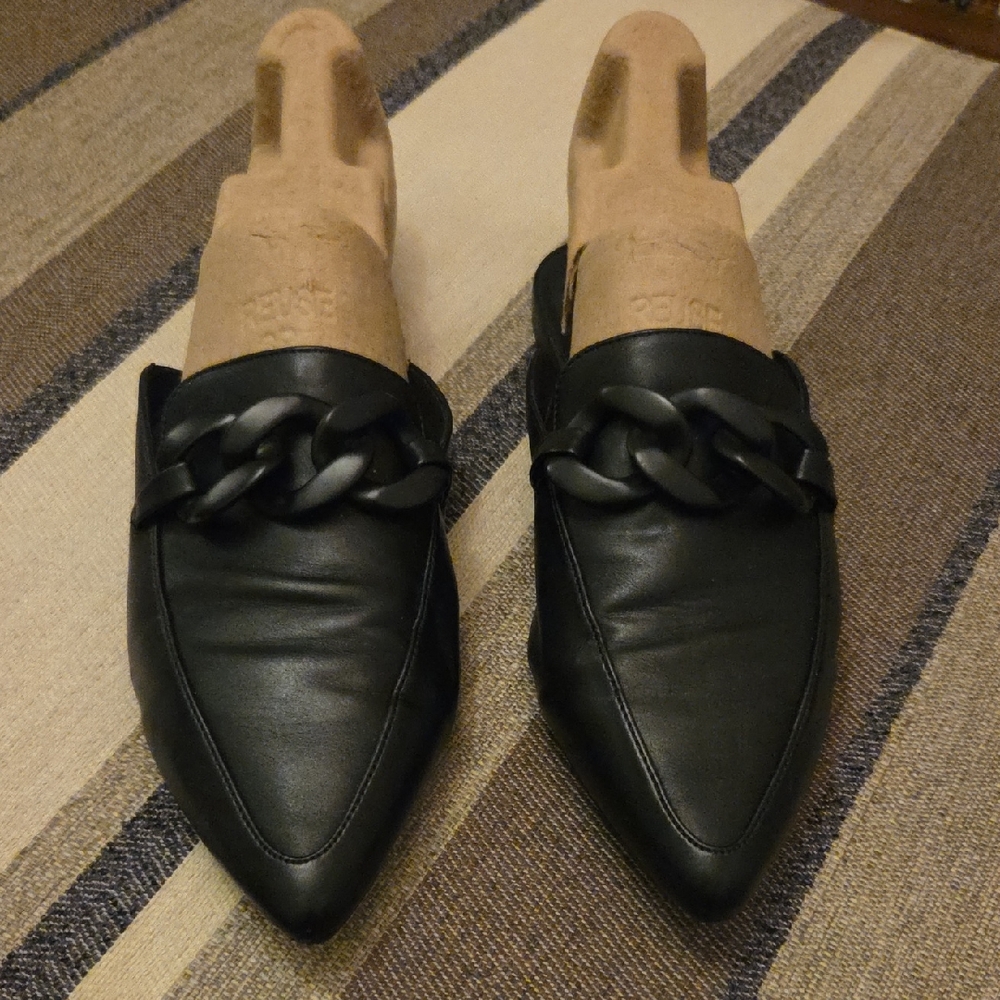 Elegant Black Chain Women's Mules
